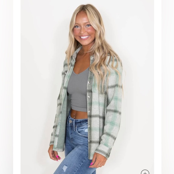 THREAD AND SUPPLY Green Plaid Shirt, Size Medium - Picture 2 of 12